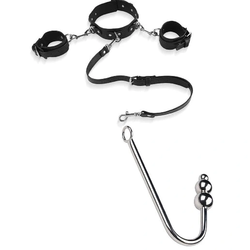 5334 Elegant and Cuffs Anal Hook Beaded with Collar 1001
